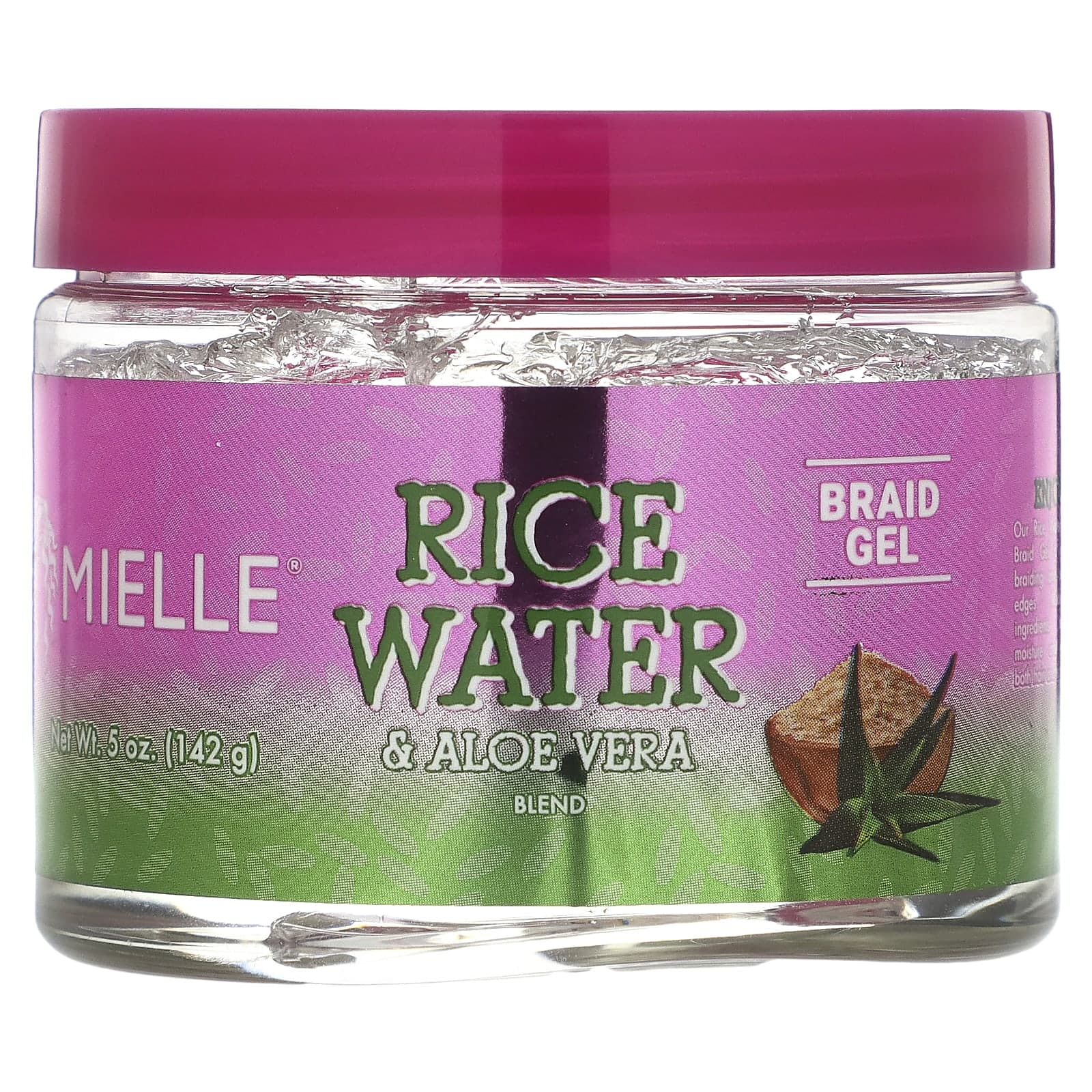 Mielle, Rice Water and Aloe Vera Blend, Braid Gel, 5 oz (142 g)