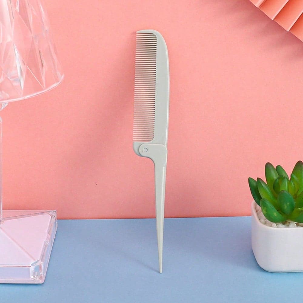 1pcs Portable Folding Pointed Tail Comb, Fine Tooth Dense Comb, Hair Picking And Splitting Comb, Household Hair Styling Special Comb green