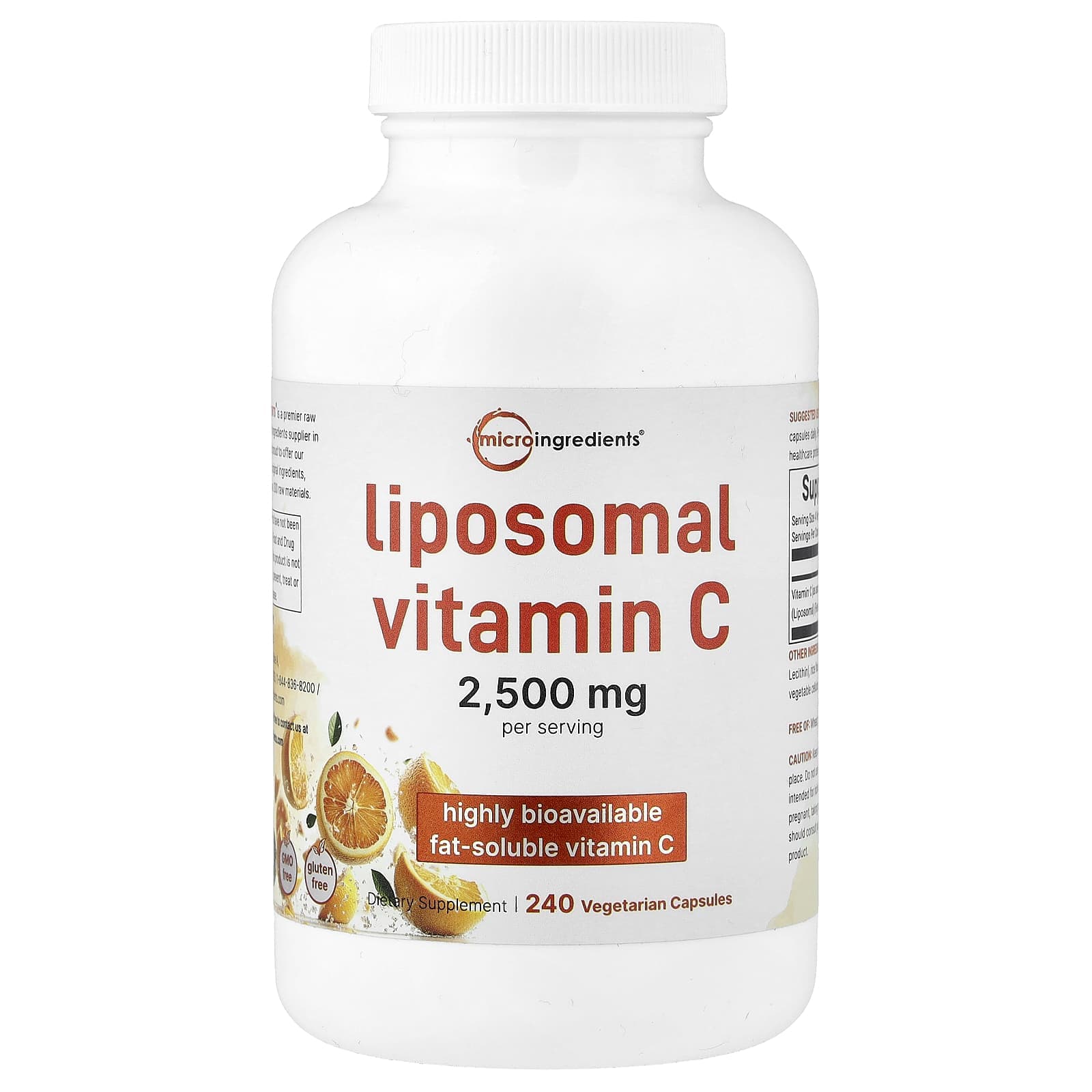 Micro Ingredients, Liposomal Vitamin C, 240 Veggie Capsules (625mg per capsule)