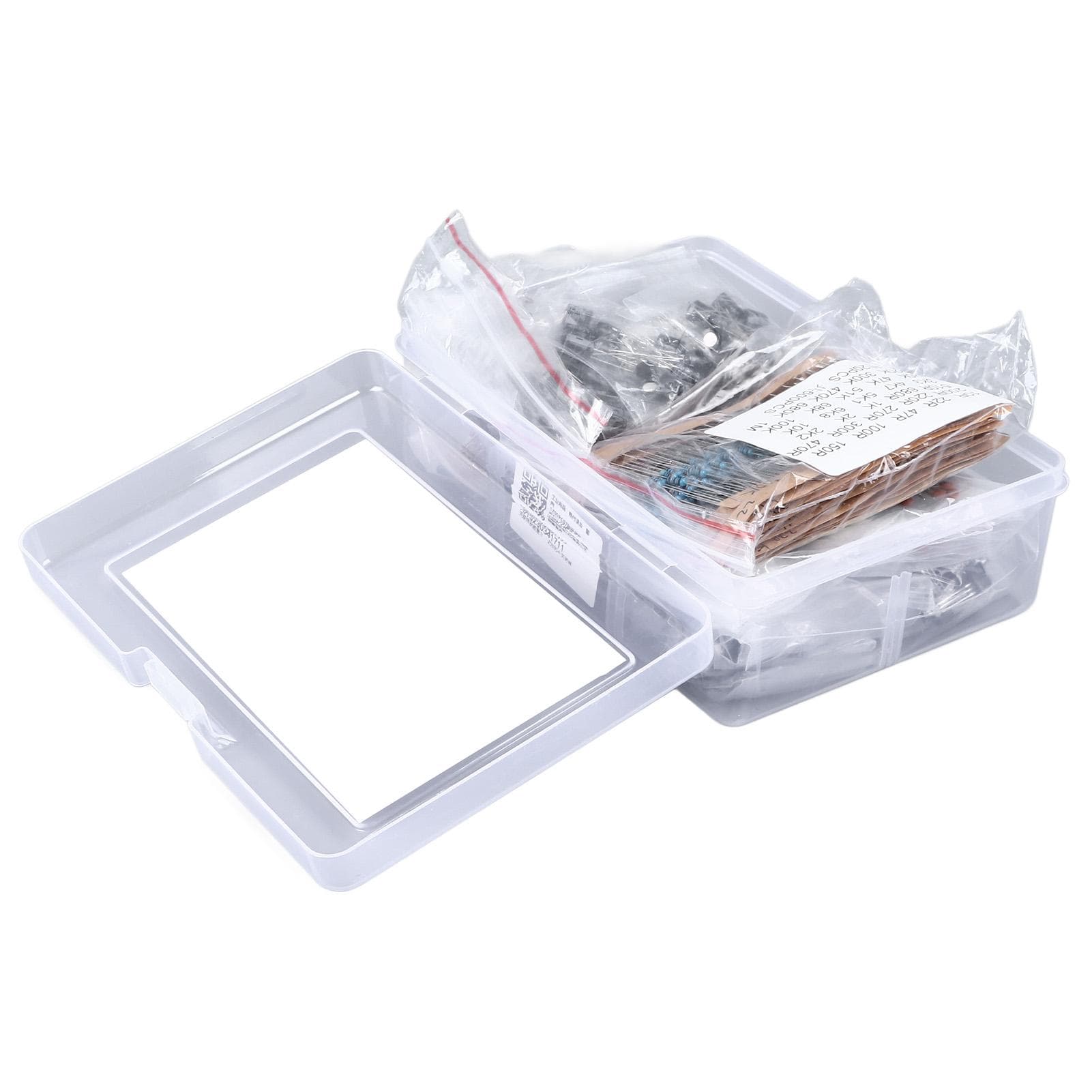 1500PCS Electronic Component Kit Resistors Transistors Ceramic Electrolytic Capacitors LED Diodes