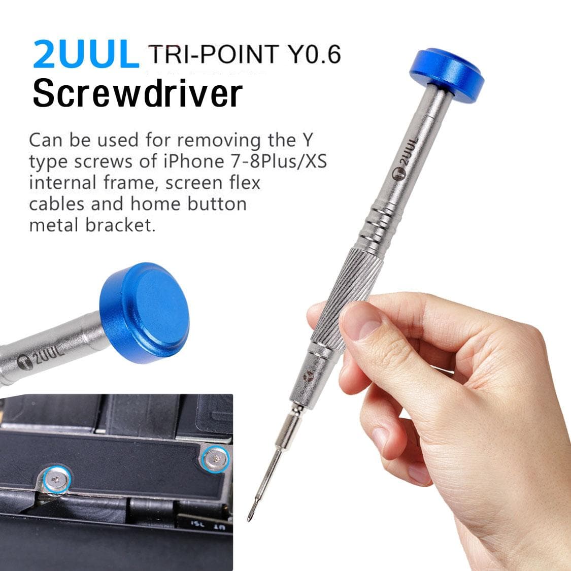 2UUL Precise Screwdriver Repair Bolt Driver for IPHONE Android Mobile Phone Clocks Watches LCD Screen Dismantling Tool blue
