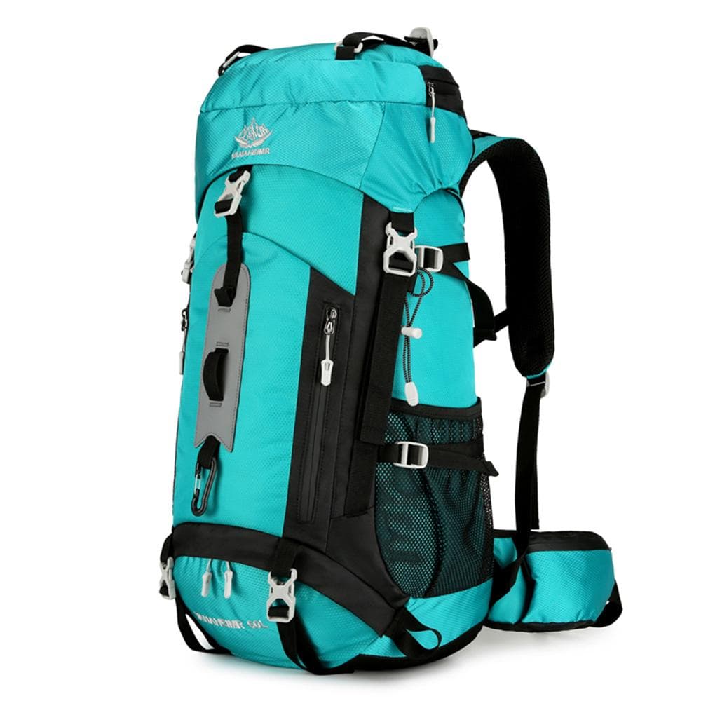 Waterproof Backpacking Mountaineering Backpack 60L Hiking Backpack Large Capacity Camping Backpack light green