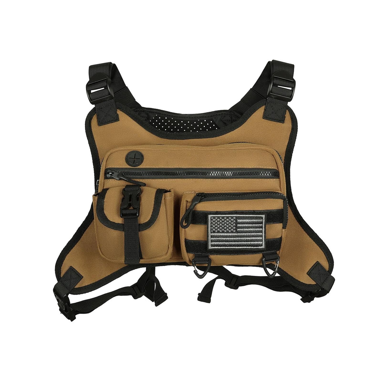 Sports Chest Bag Water Resistant Lightweight Men Front Running Vest Bag brown
