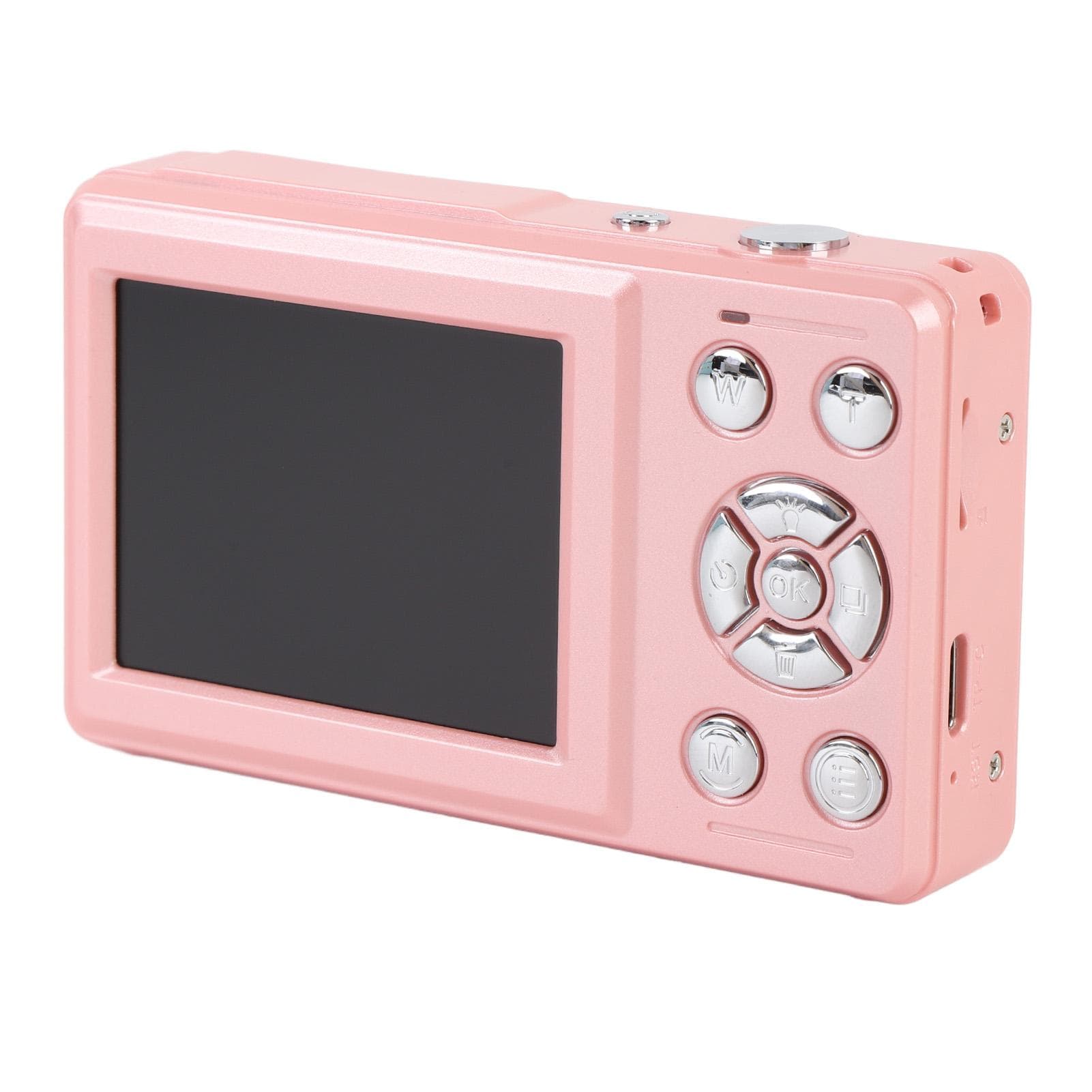 Digital Camera 4K 64MP 2.4inch Screen 18x Digital Zoom Portable Compact Travel Video Camera for pink