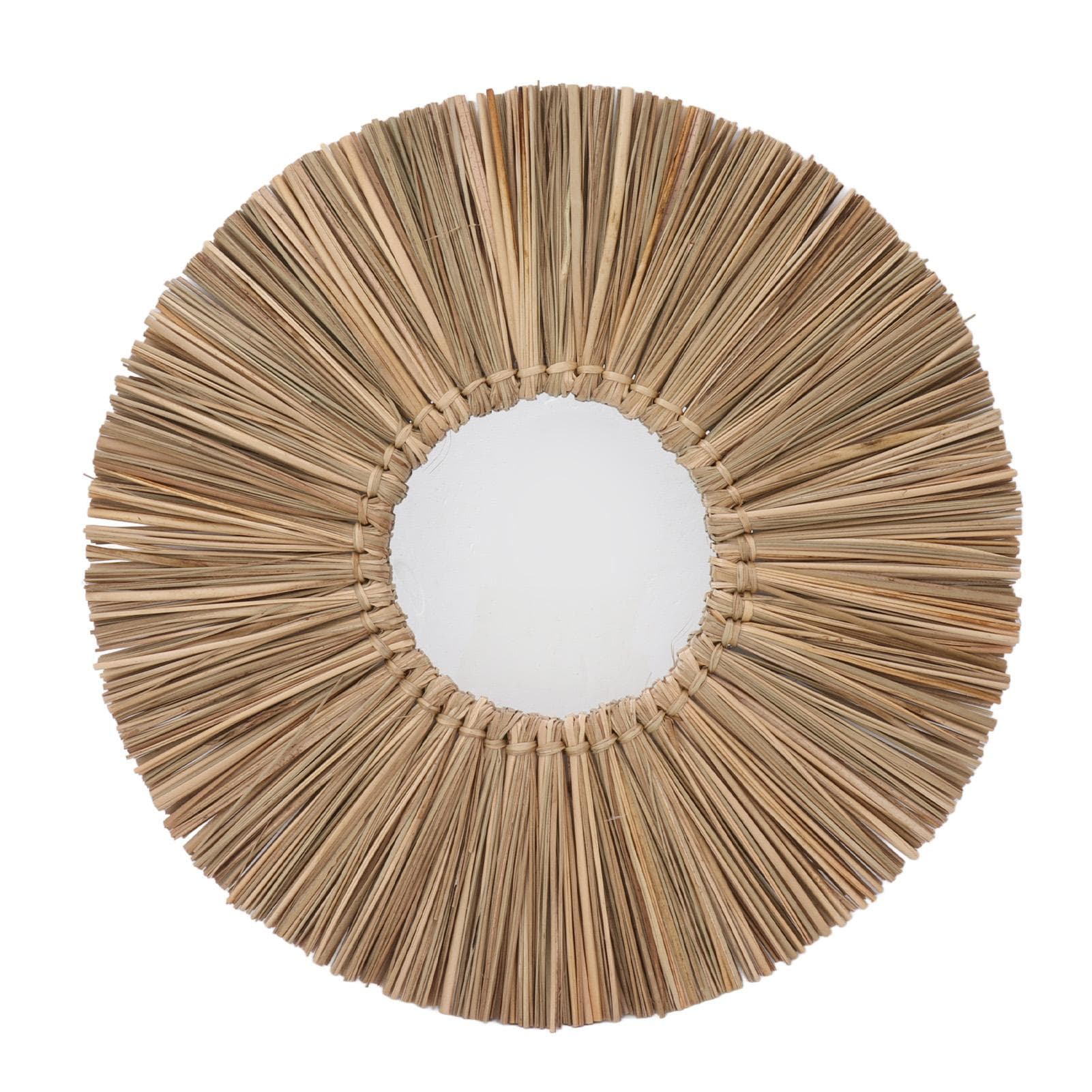 Woven Wall Mirror Decorative Hanging Round Seagrass Wall Mirror for Bedroom Living Room Home
