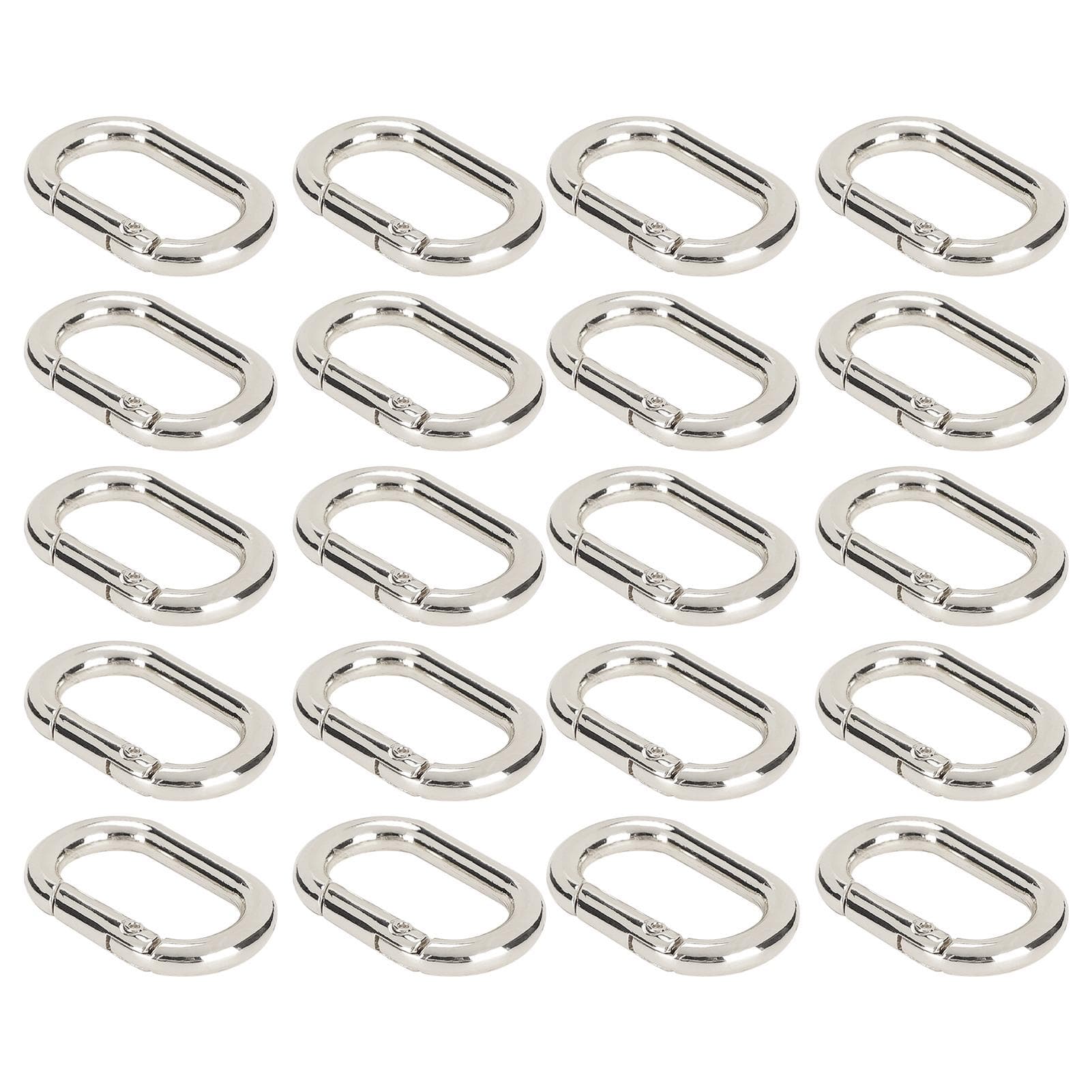 20Pcs Oval Spring Buckle 23mm Alloy Snap Hooks Clip for Bags Purses Keychain StrapBlack gray