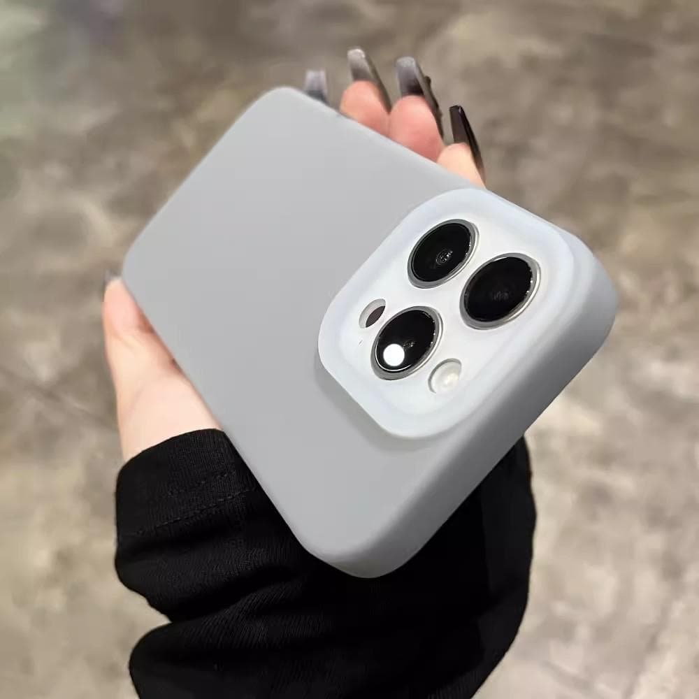 Applicable To Apple 16 Semen Jelly Mobile Phone Case Solid Color Iphone15ProMax Liquid Soft Silicone 14 Protective Case iPhone11proMax gray