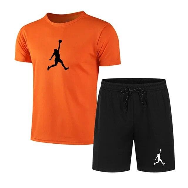 Summer Popular Men's T-shirt+shorts Suit Men Sports Suit Printing Casual Fashion Short-sleeved T-shirt Set Men Joggers Suit Set 2XL