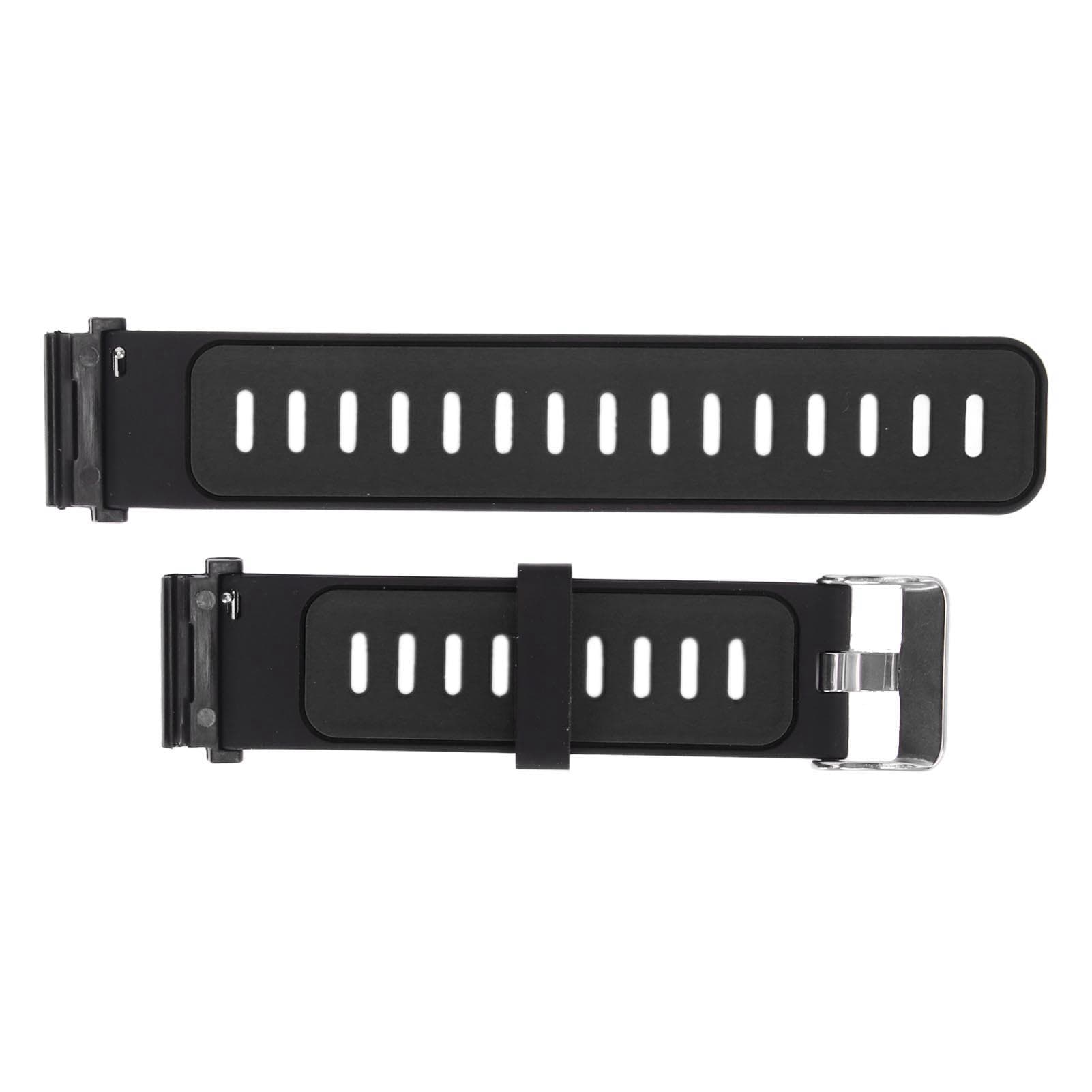22mm Silicone Watch Band Double Color Silicone Watch Strap Replacement for Fenix 7 Black Dark Gray