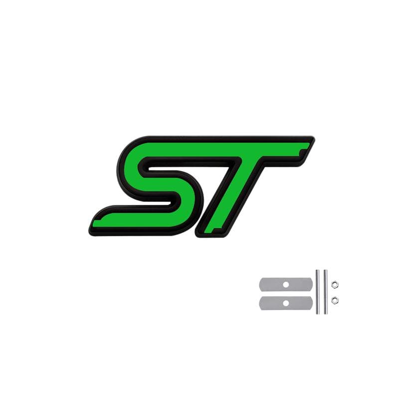 ST Logo Grille Badge 3D Metal Emblem Decal For ST Line Fiesta Focus Edition Car X KUGA Mondeo Ecosport Accessories ivory