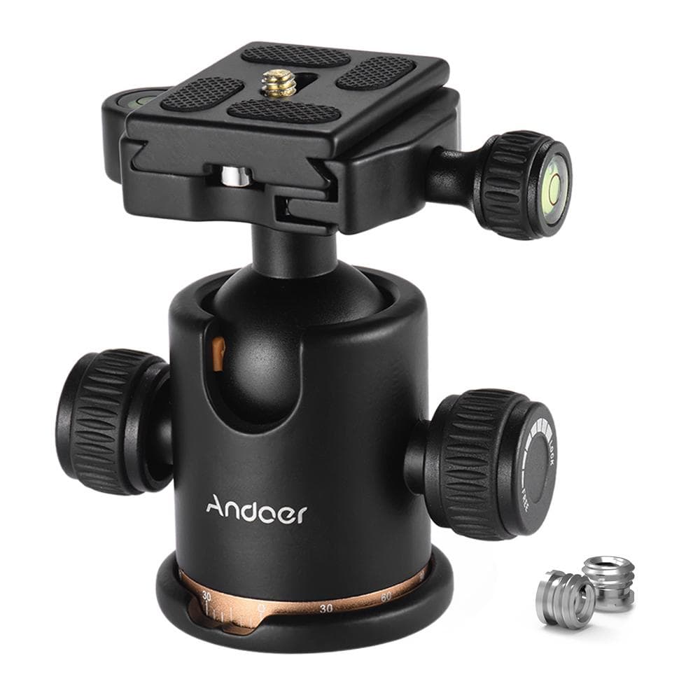 Camera Tripod Ball Head Ballhead with Quick Release Plate 1/4 Screw