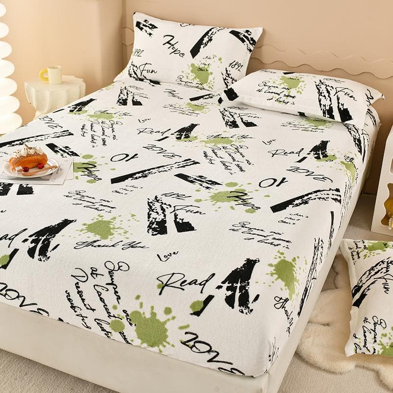 Bonenjoy Velvet Fitted Sheet Warm Mattress Cover Simple Style Bed Covers sabanas para cama Home Elastic Bedsheets(No Pillowcase) 90x200x25cm 1pc