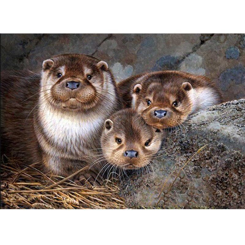 Diamond Painting Animals Mosaic DIY Diamond Painting Full Drill Bank Beaver Cross Stitch Embroidery 40X50CM