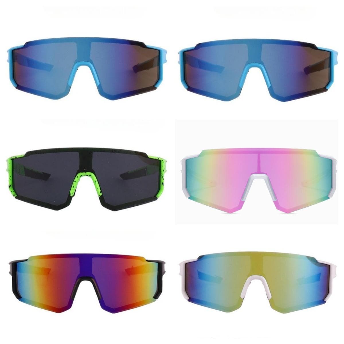 6pcs UV400 Cycling Sunglasses MTB Bike Shades Outdoor Bicycle Glasses Goggles Accessories for Men Women