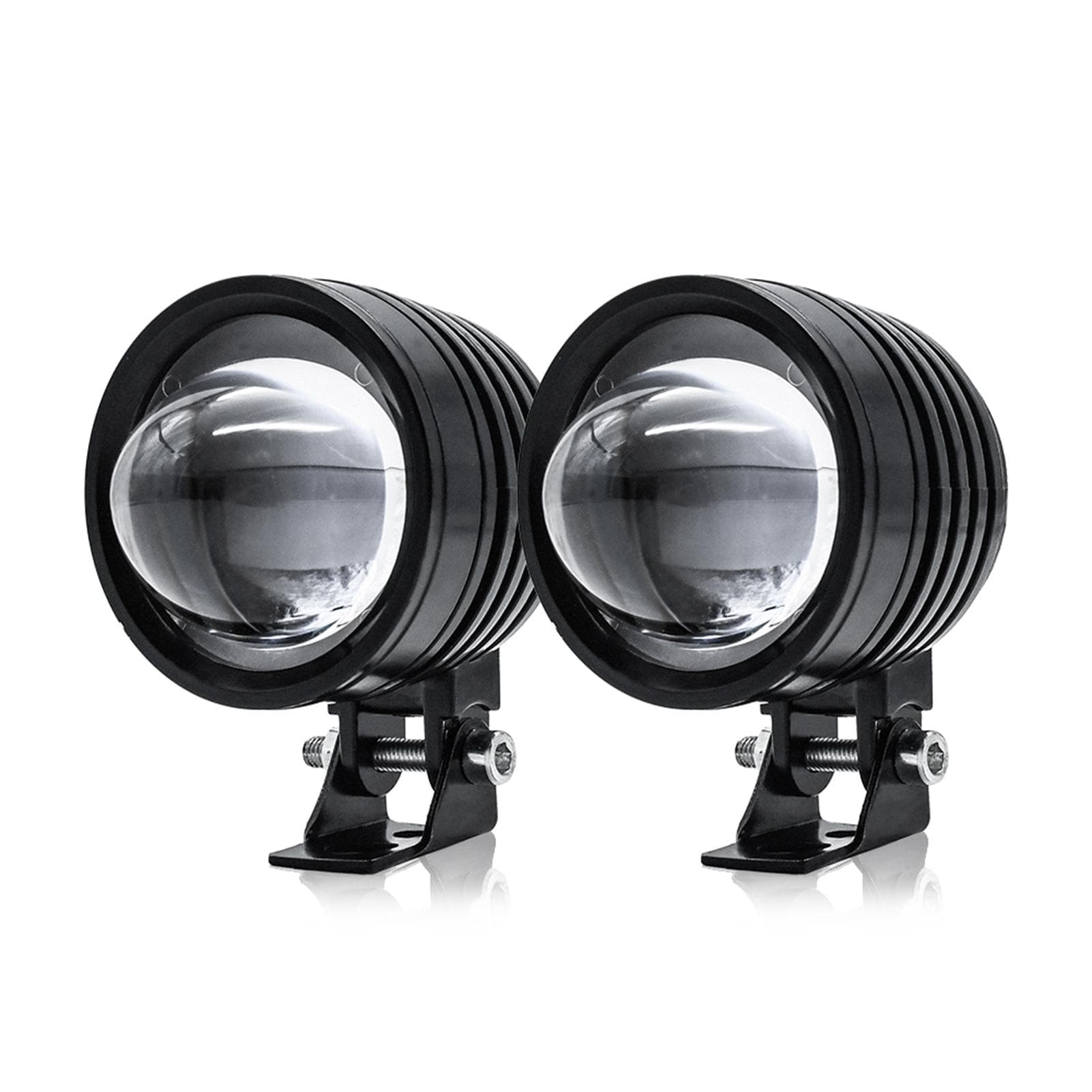 2Pcs Motorcycle Spot Lights Motorcycle LED Driving Lights Fog Lamps White and Amber LED Spotlights 2pcs
