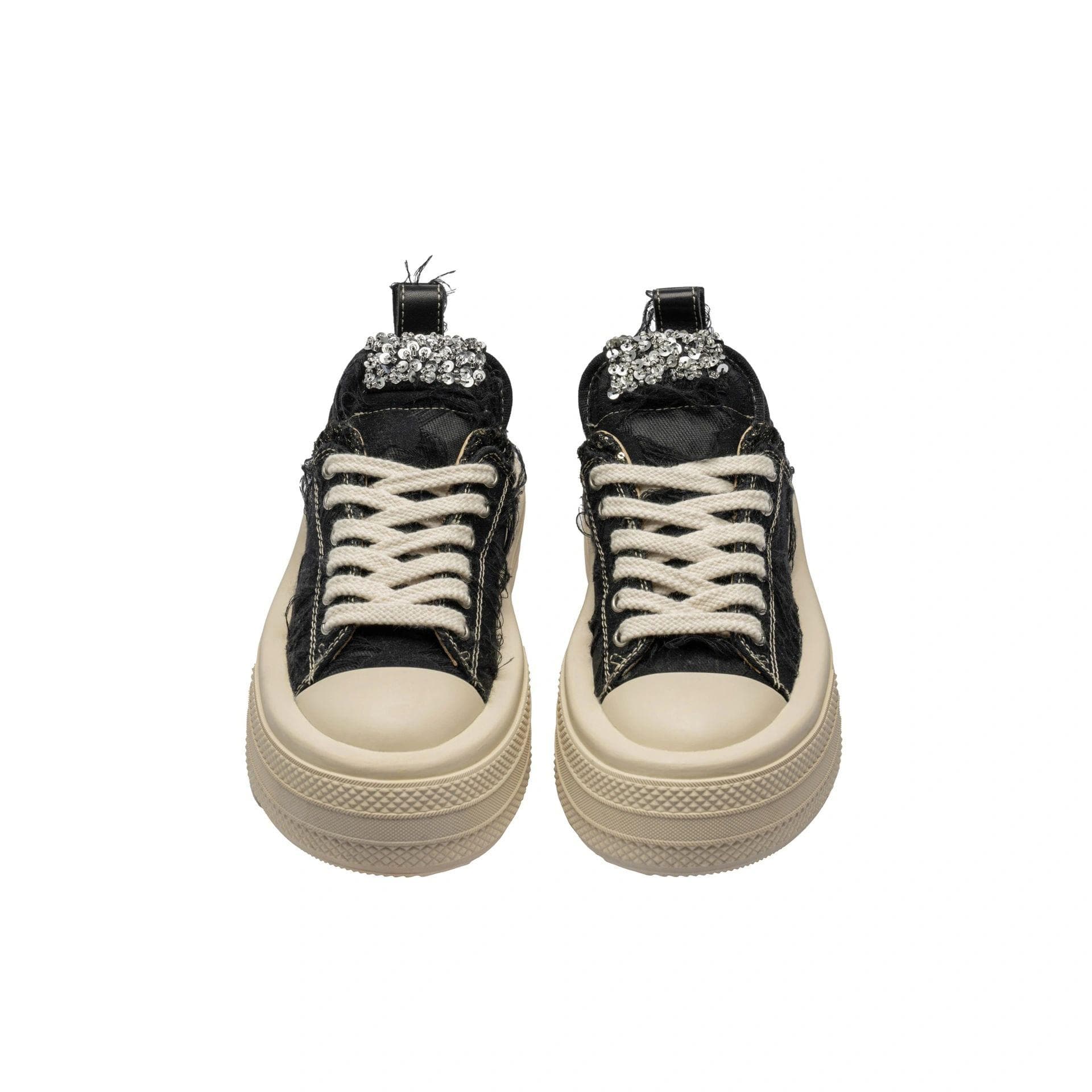 Spring and Autumn New Thick-soled Elevated Canvas Shoes Women's Smiley Face Flower Ornament Casual Shoes 40 black