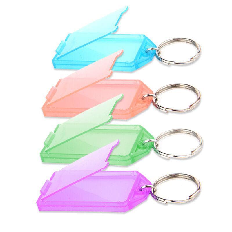 20Pcs Tough Plastic Key Tags with Split Ring Label Window Assorted Colors 20pcs
