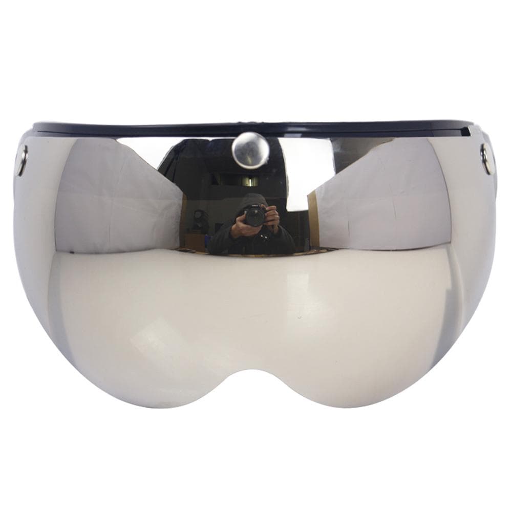 Universal Windproof 3-Snap Motorcycle Helmet Visor Front Flip Up Visor Wind Shield Lens For