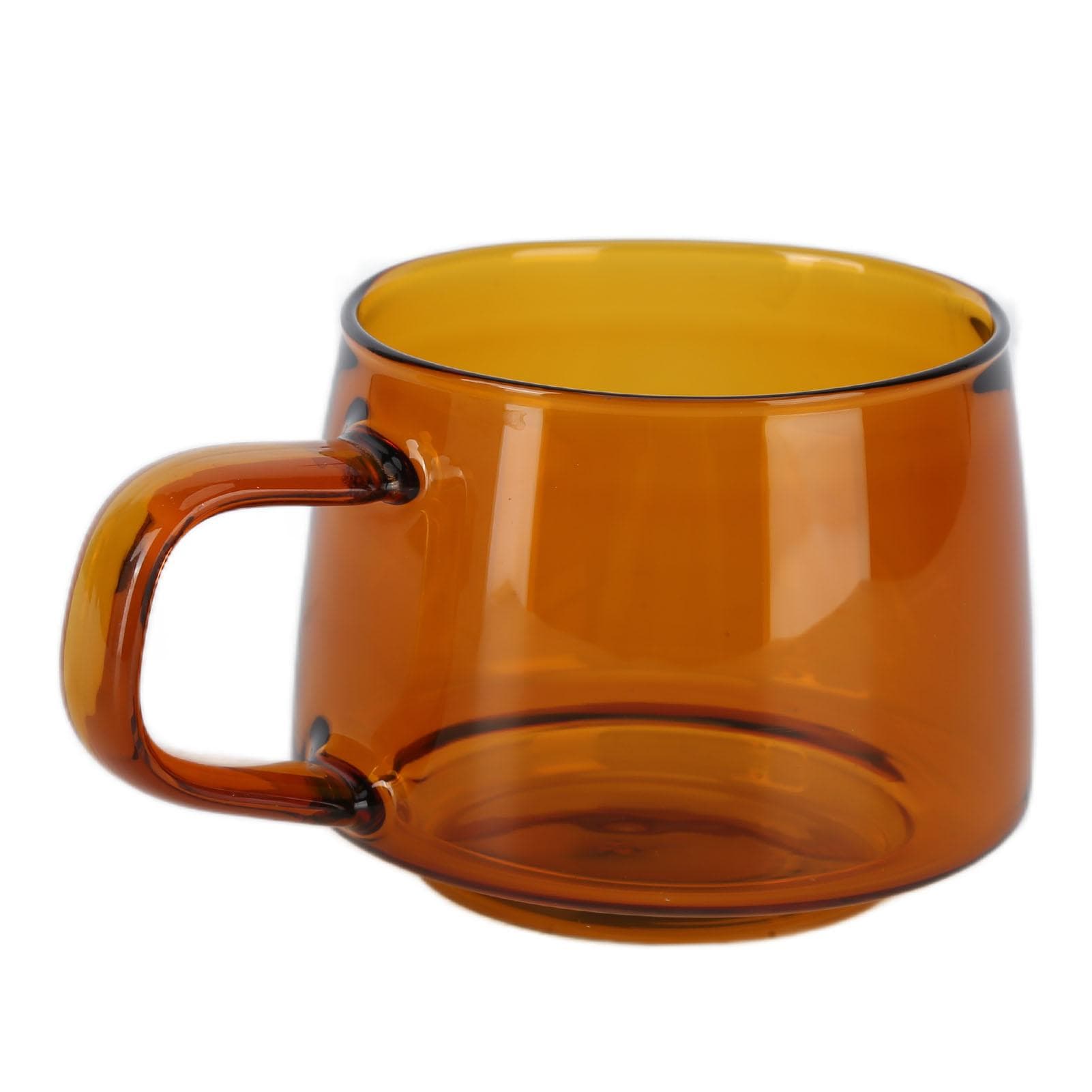 Transparent Coffee Cup 250ML Borosilicate Cup Glass Tea Water Milk Mug with HandleSuccinite amber