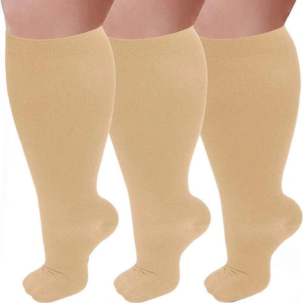 Plus Size 7XL Extra Wide Socks Knee High Walking Boot Cast Sock Lymphedema 3Xl-Skin Color Toe wrap