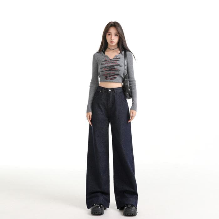High Waist Wide Leg Pants Women's Spring Denim Super Soft Feel Wide Leg Jeans Women's Spring Loose and Thin 2XL