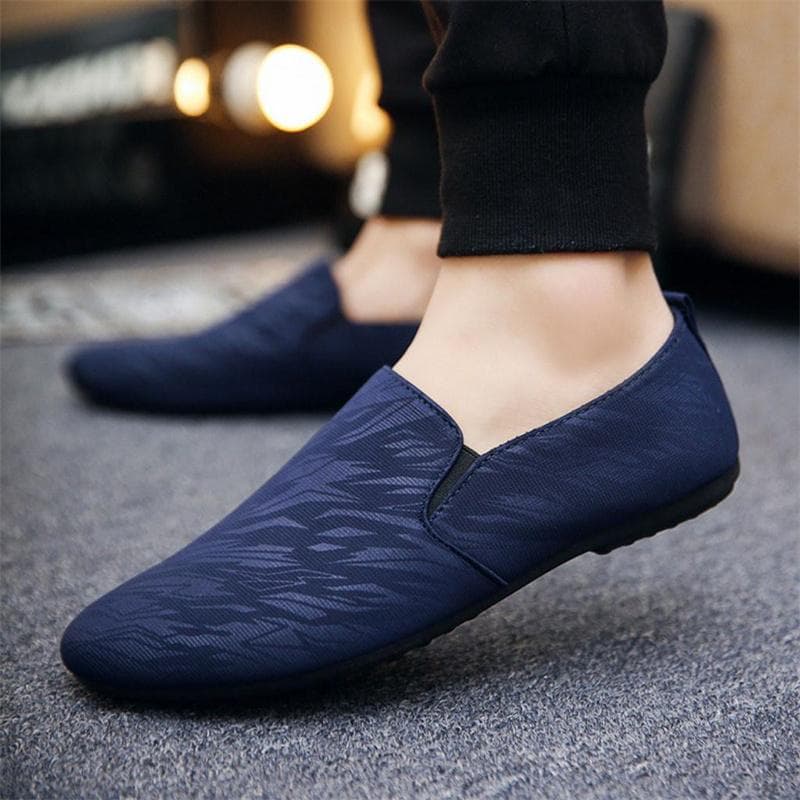 Fashion Men's Summer Retro Lazy Shoes Casual Peas Shoes England Casual Shoes 43 blue