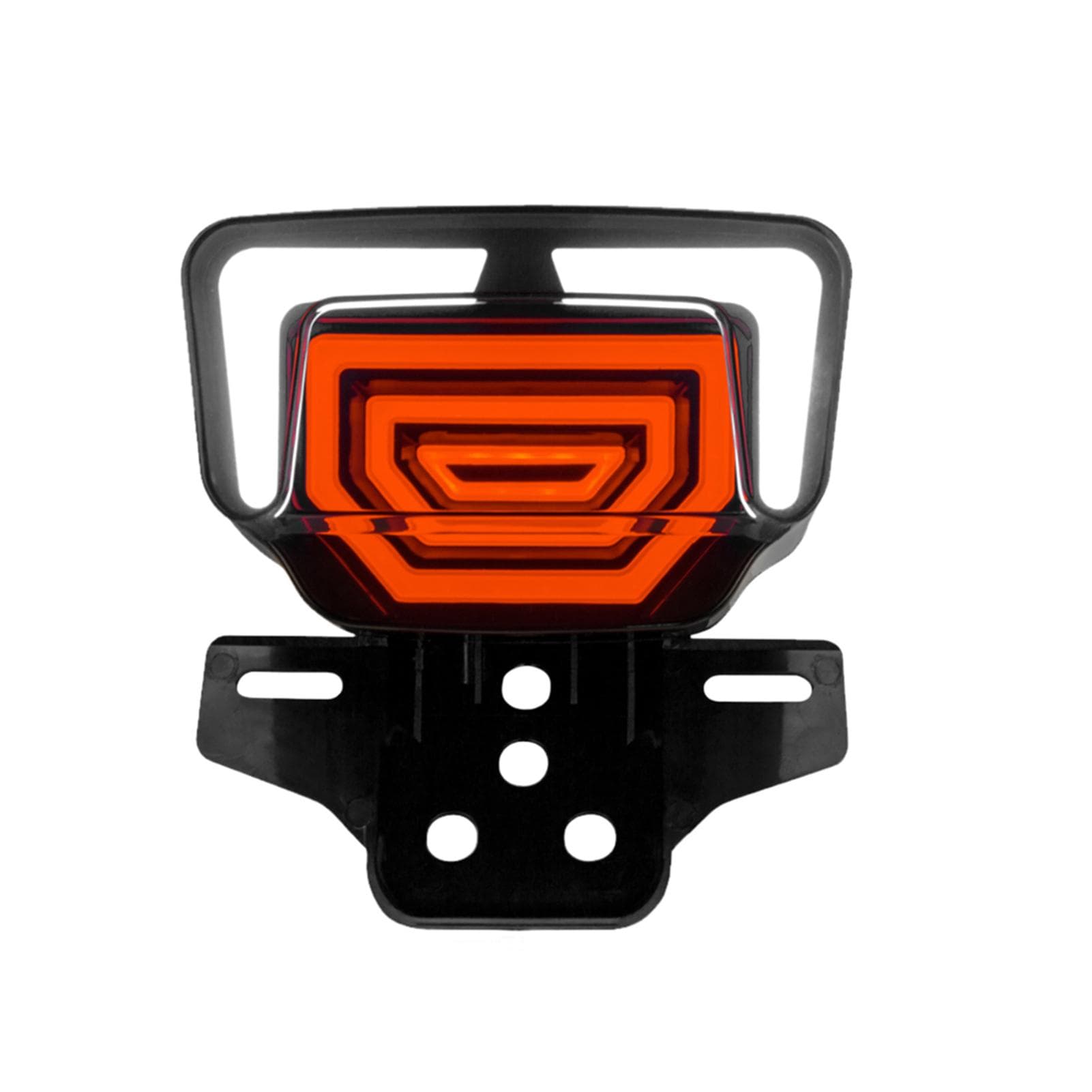 Motorcycle Tail Light Integrated Strobe Brake Lights With Dynamic Scanning Breathing Function white
