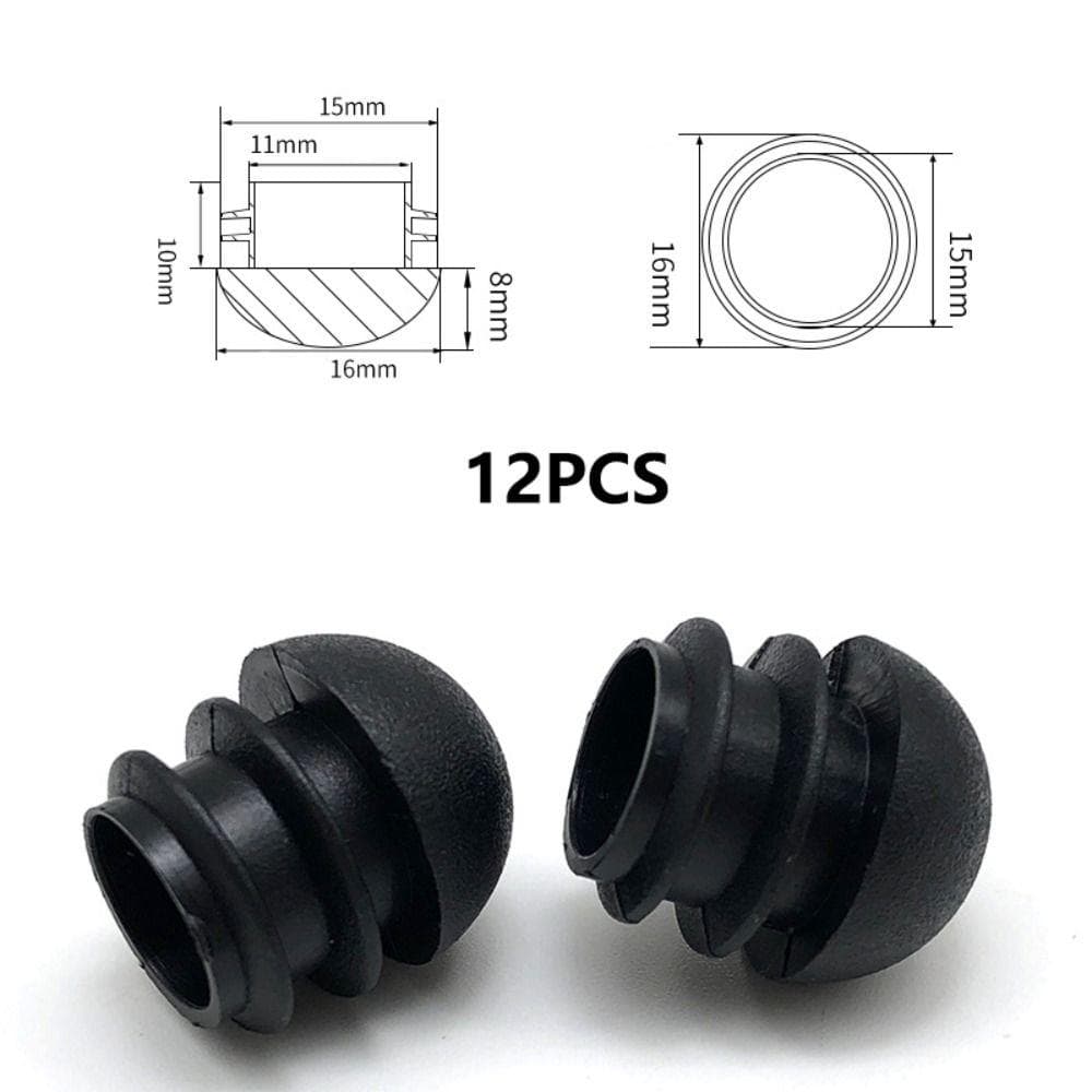 12 Pcs Black Furniture Feet Plug Plastic Foot Cover New Table Chair Leg Tube Plugs 16mm