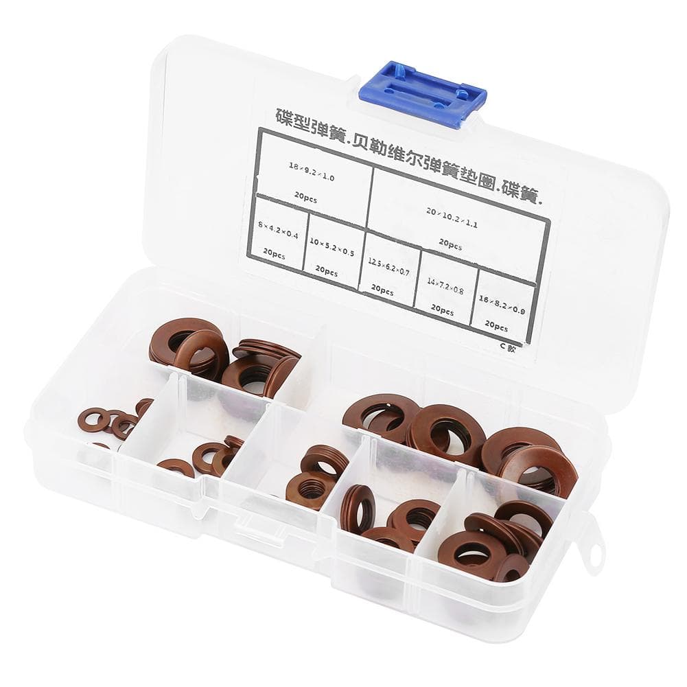 7 Sizes Belleville Compression Spring Disc Washer Gasket Disc Spring