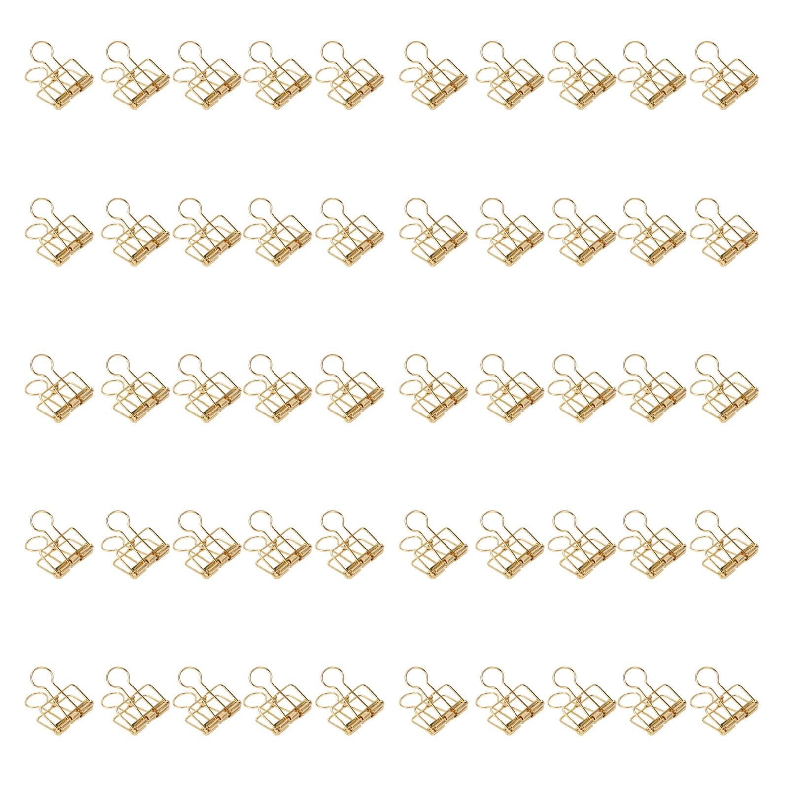 50Pcs Binder Clips 32mm Metal Strong Clamping Force Hollow Paper Binder Clips for Office School