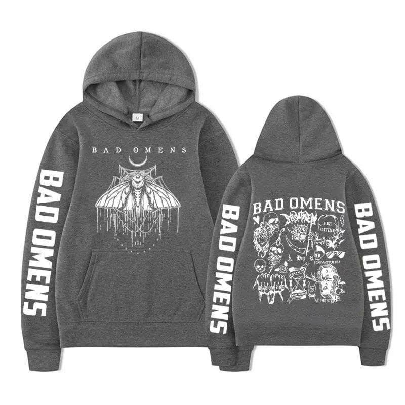 Limited Bad Omens Band Moth Music Tour Hoodie XS dark grey