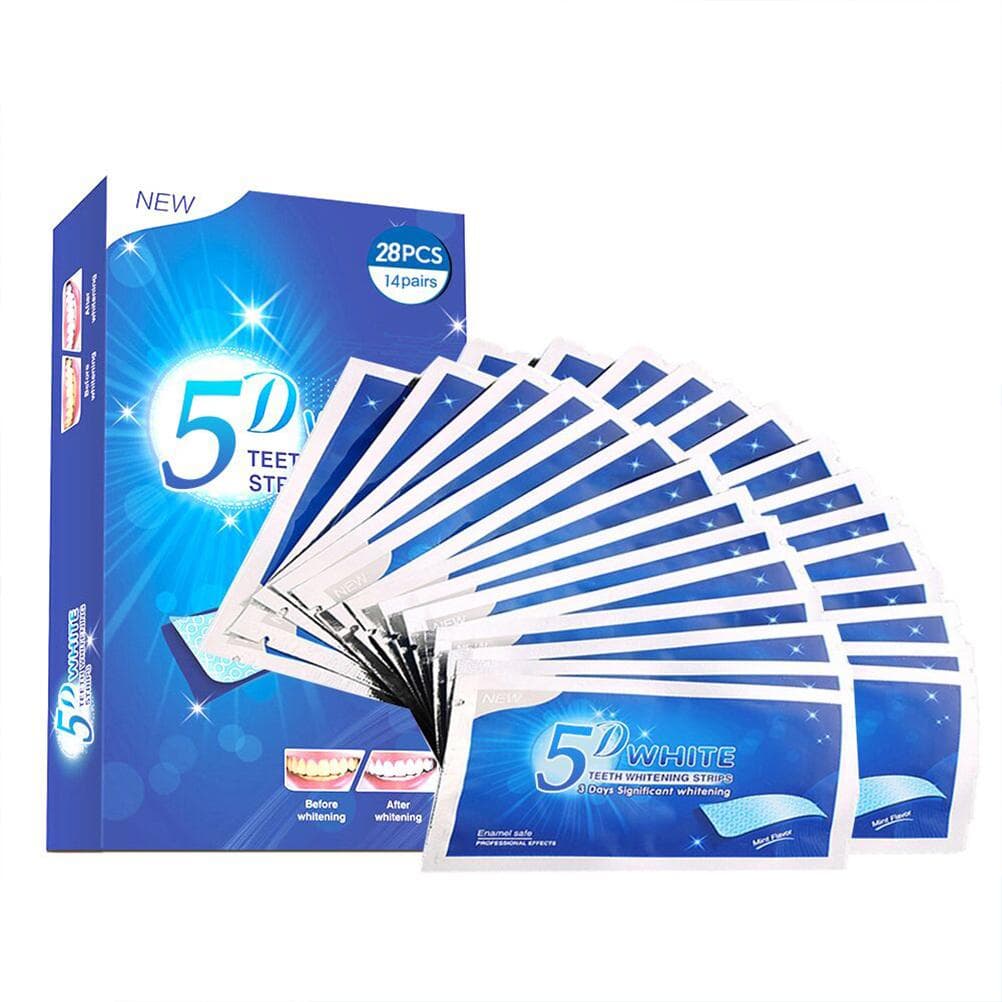 5D Teeth Whitening Strips Teeth Bleaching Strips Tooth Whitener Kit black