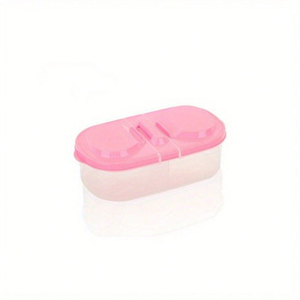 One Stackable Storage Box for The Refrigerator with Lids - a Sealed Jar for Multigrain for food And Bathroom Organization pink