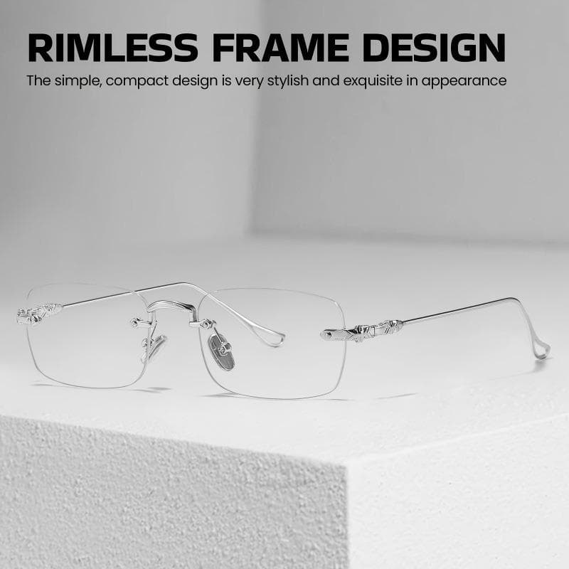 1/4pcs Y2K Frameless Glasses Women Office Metal Rectangular Lightweight for Daily Use