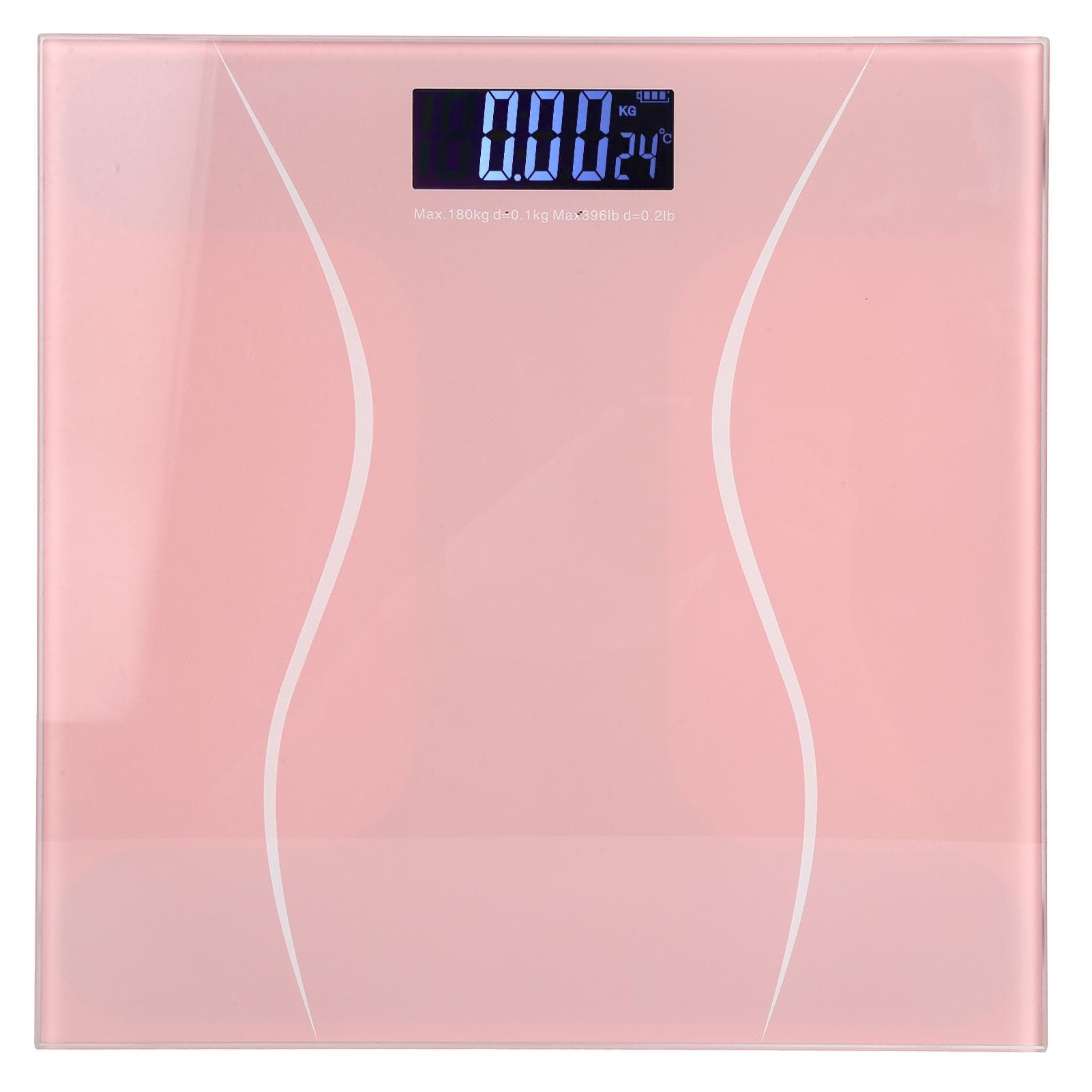 180kg 400lb Digital Body Weight Scale Electronic LCD Backlight Display Ultrathin AutoOn(Pink ) pink