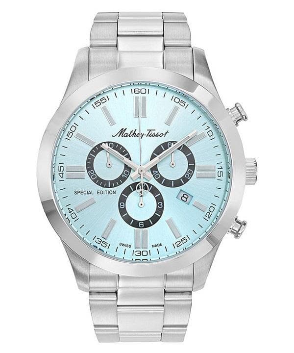 Mathey-Tissot Mathy I Jumbo Chronograph Stainless Steel Blue Dial Quartz H455CHSK Men's Watch blue