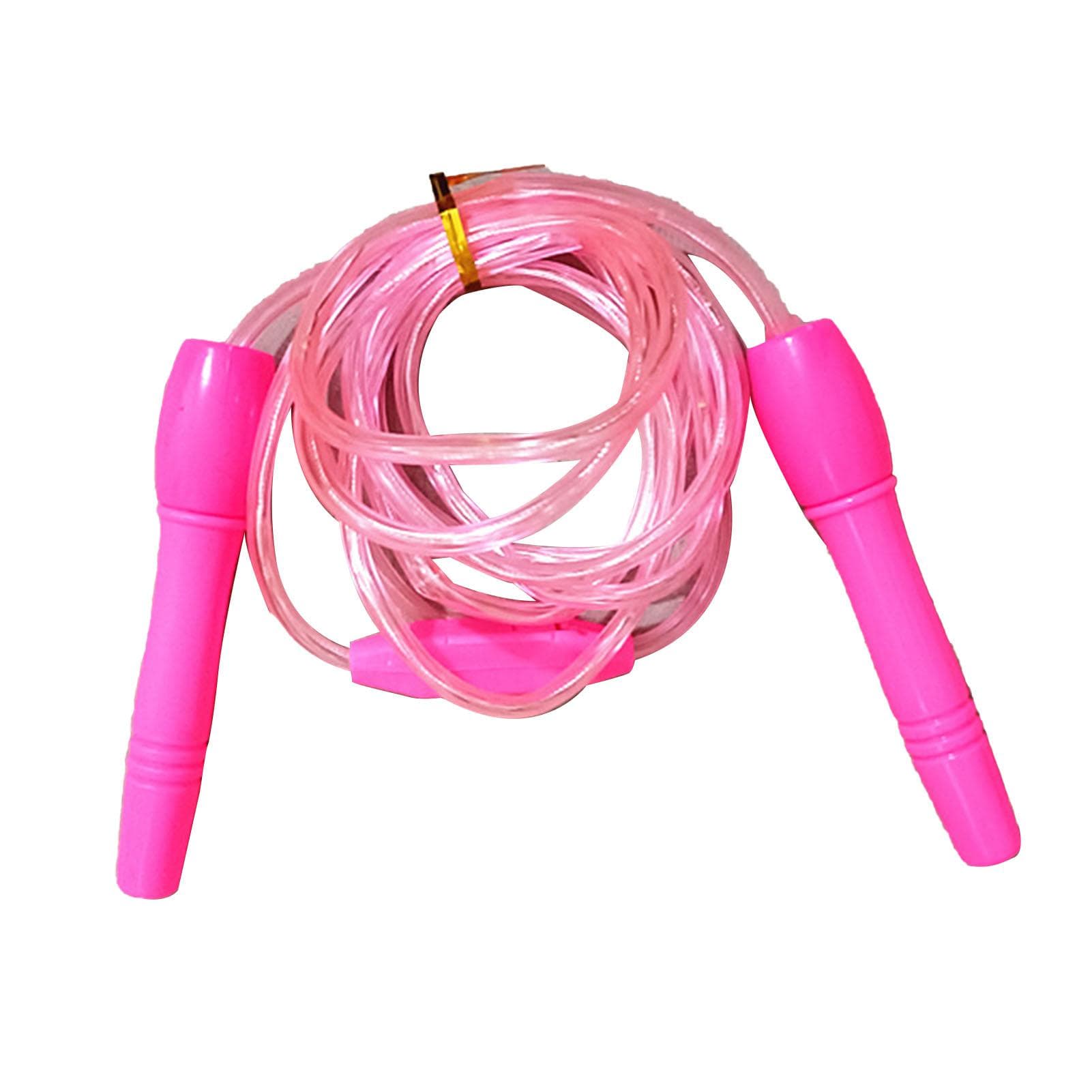Adjustable Glowing Skipping Rope Glow in The Dark Jump Rope for Adults Kids Children Pink