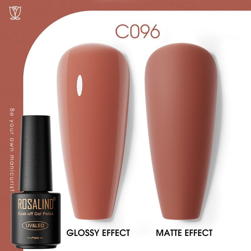 ROSALIND Nail Gel Polish Semi Permanent Varnish Hybrid UV Gel Polish Soak Off Nail Art Gel Top Base Coat Matt Top For Manicure Nail Art RA-C096