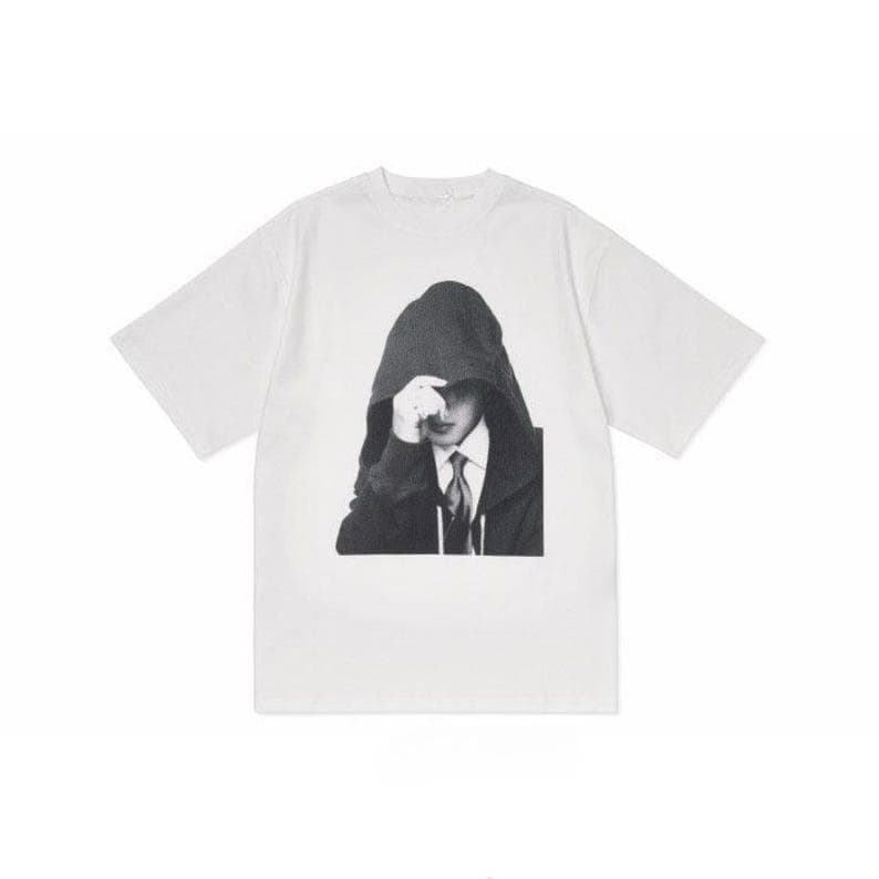 2026 BTS Summer Fashion Trendy Men Women Vintage Top Hip Hop Streetwear Oversized Tshirt Vintage Bangtan Shirt, Retro Black & White Aesthetic Shirts XXXL black