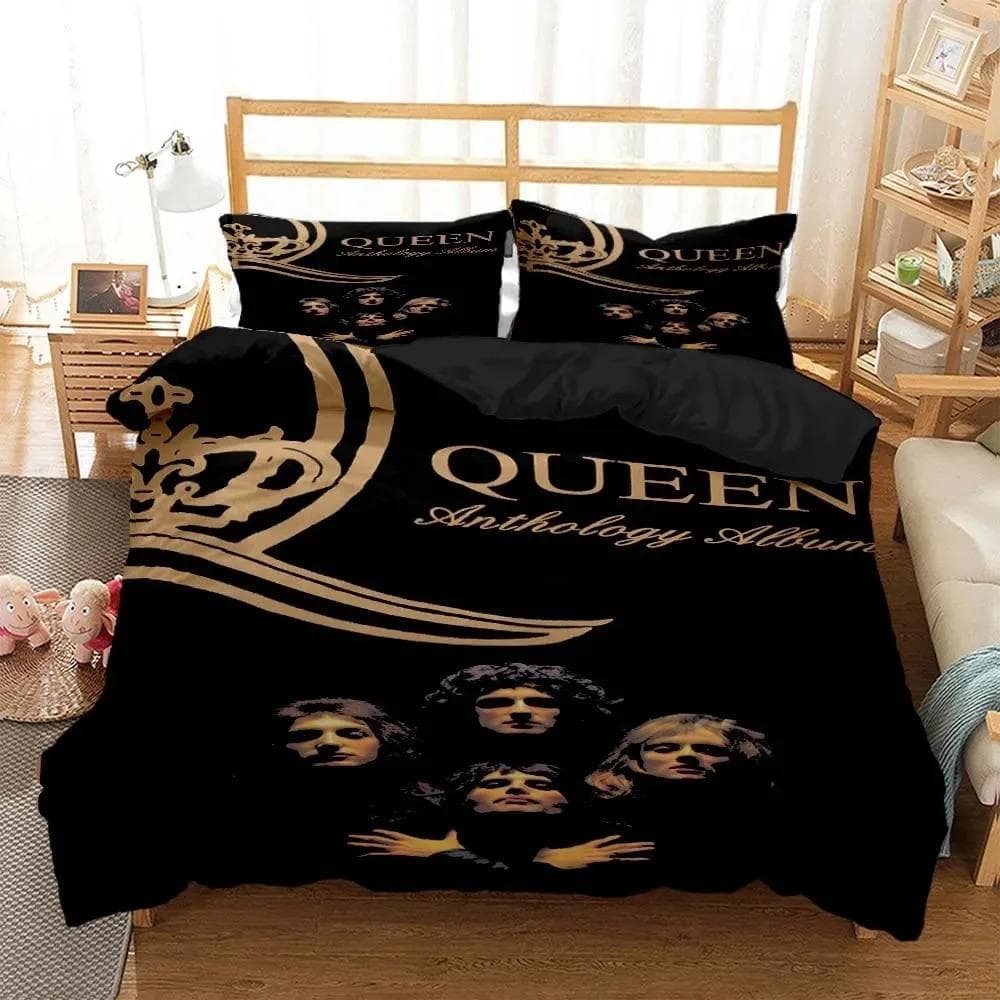 Königin Rockband Digital printed bedding for Boys Queen bedding set Soft and comfortable Customized King size bedding set EU King 240x220cm