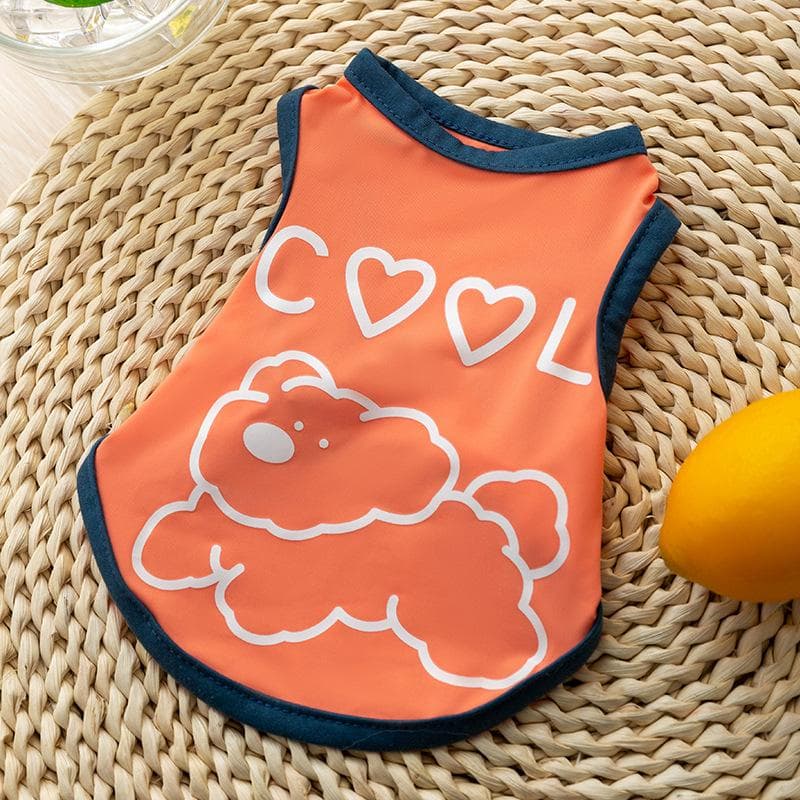 Spring and Summer Dog Feet Cool and Breathable Thin Cool Bear Cool Clothes Vest Cat Teddy Pet Clothes L