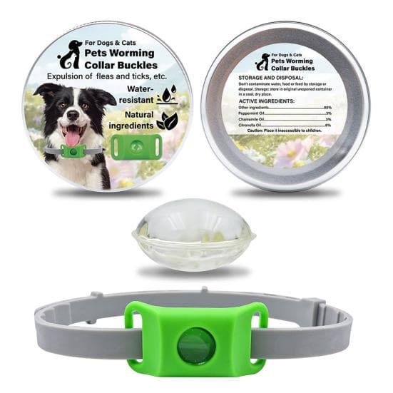 Flea Prevention Tag for Dogs Natural Ingredients Tick Repellent Tag Waterproof B green