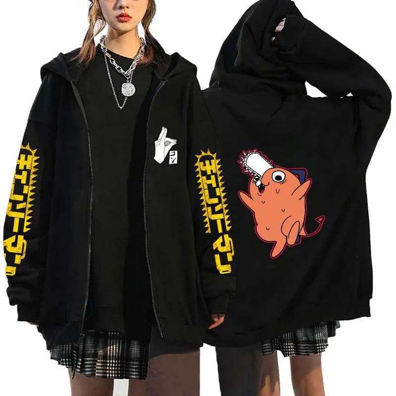 Anime Chainsaw Man Zip Hoodies Sweatshirts M