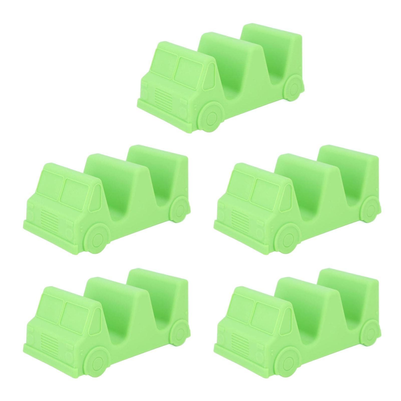 5PCS Taco Holder Stands Set Small Car Shape Wave Shape Taco Tray for Kitchen Restaurant Orange green