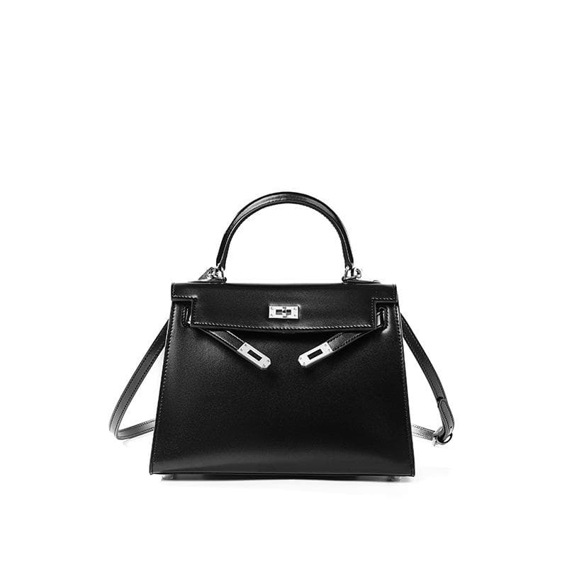 High End Version Bag Second-generation BOX Patterned Cowhide Mini Handbag New High-end Leather Women's Crossbody Bag 25x10x19cm black/silver