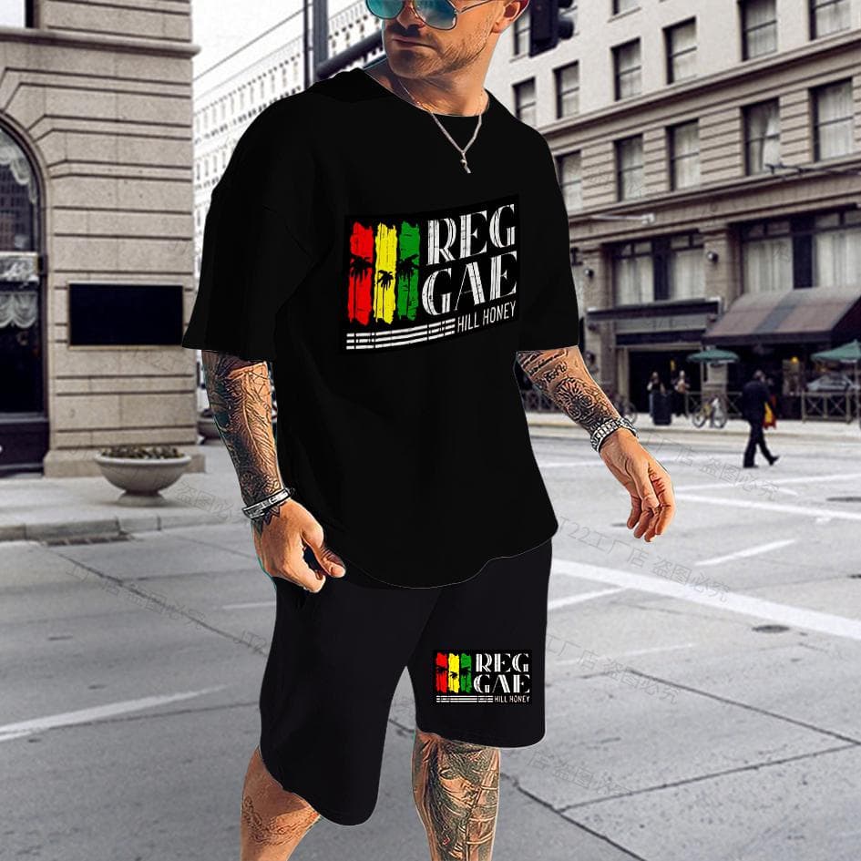 Summer BoB Marley Reggae T Shirt Sets Fashion Jogging Short Sleeve Harajuku Suit Men Tracksuit 3D Printed Breathable Clothes 6XL XL