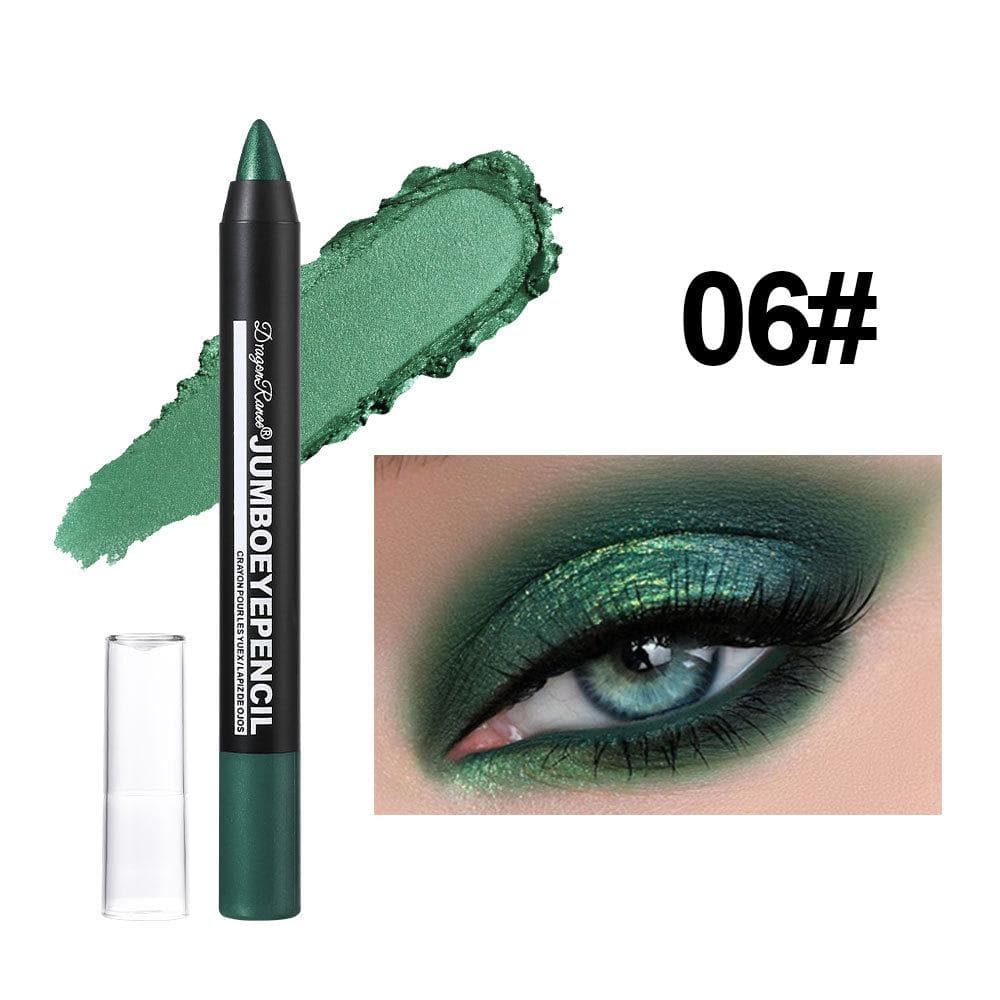 Smoky Dark Green Eyeshadow Pencil Stick Waterproof Pearlescent 12 Colors Metallic Glitter Eye Shadow Highlighter Pen Makeup Tool 06#