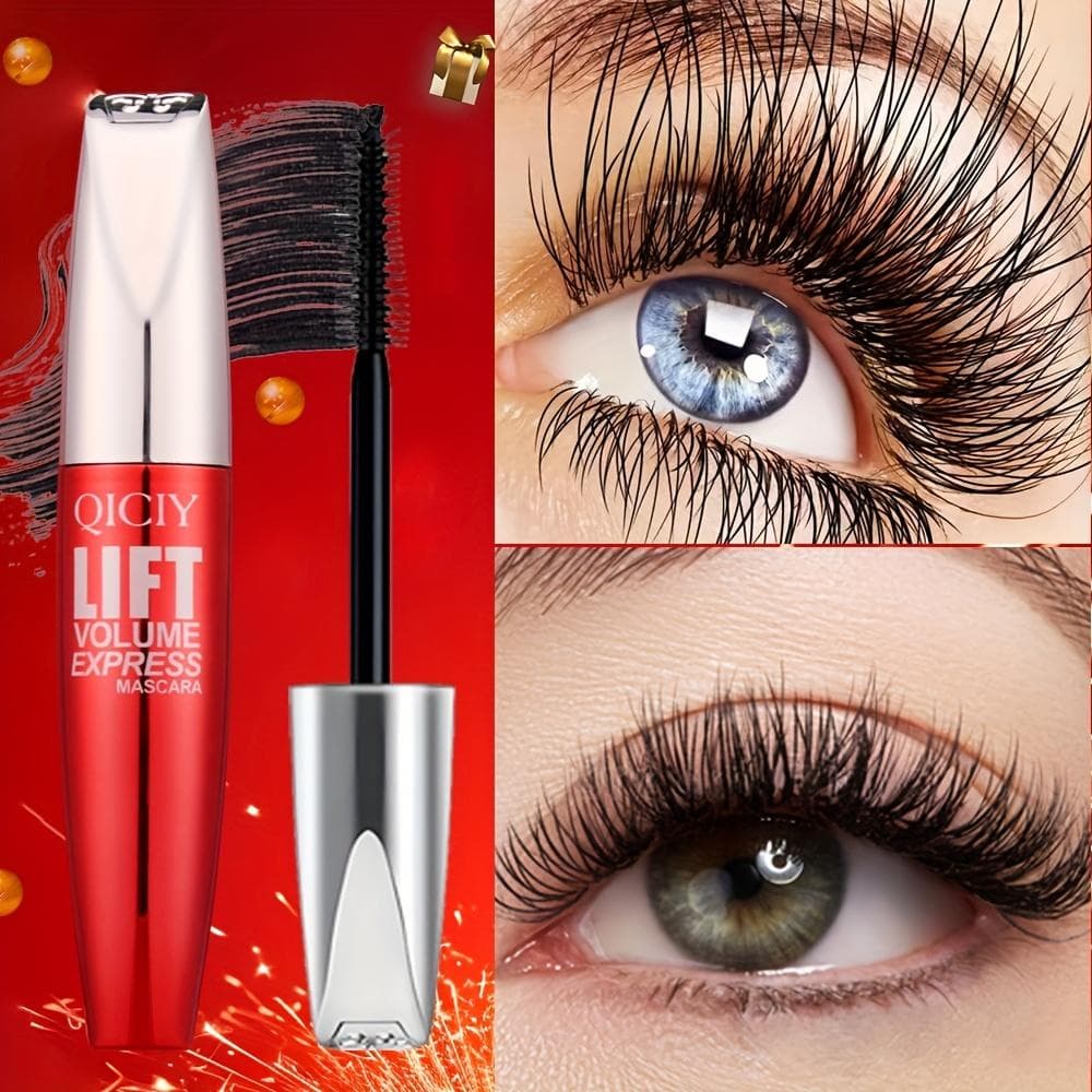 QICQY Lift Volume Express Waterproof Mascara for All Skin Types, Black - Long-Wearing, Lengthening, Clump-Free Formula with Intense Curl & Density black