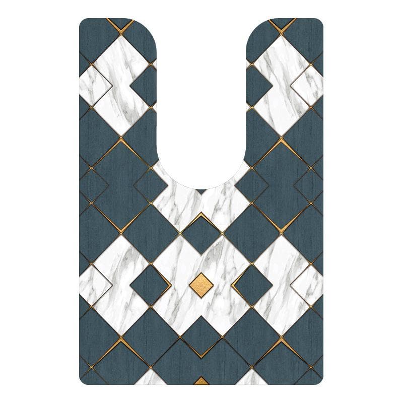 Toilet U-shaped Foot Mat, Bathroom Floor Mat, Waterproof and Dirt-resistant PVC Floor Mat, Toilet Bathroom Non-slip Mat 90*60cm