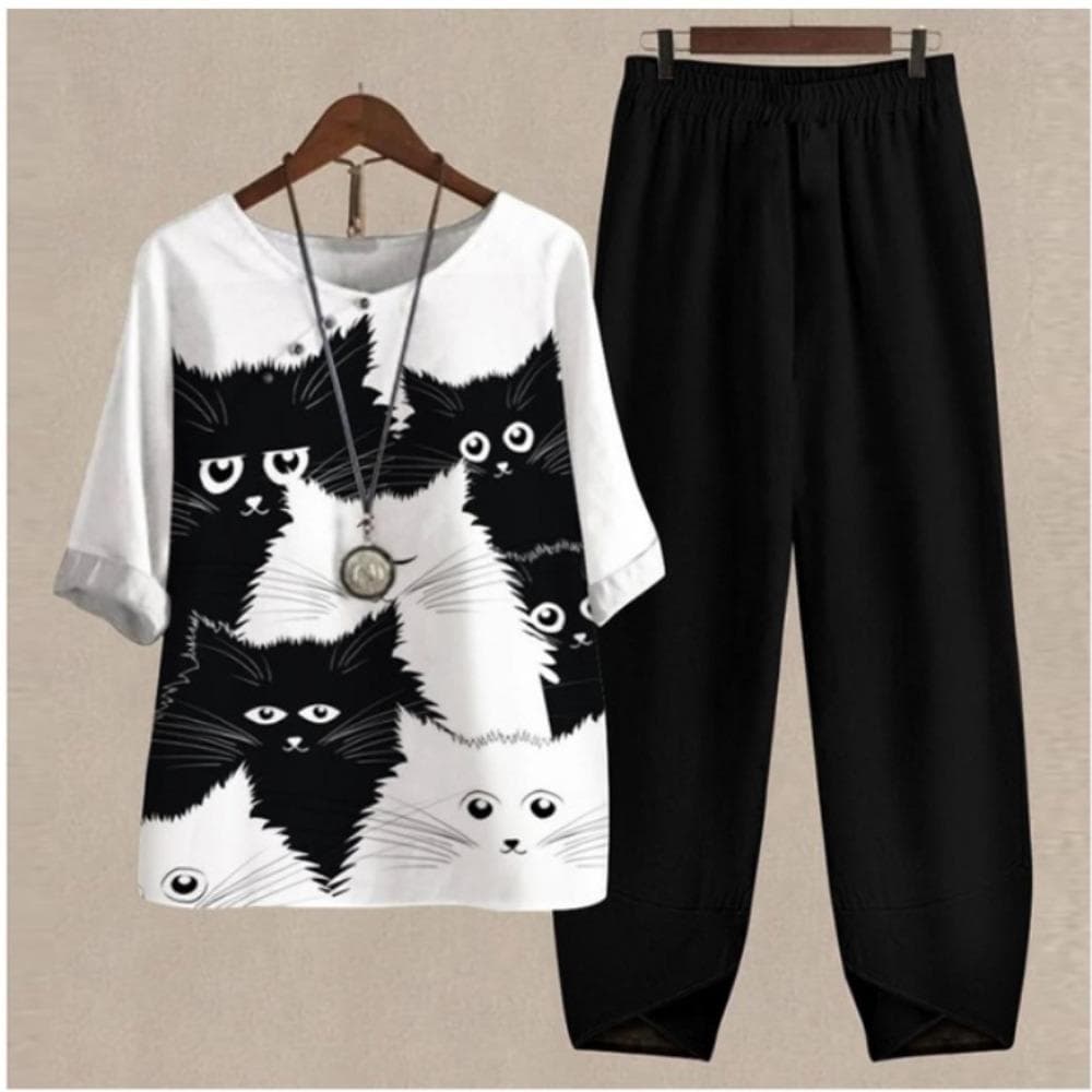 QICED Women's Fashion Summer Spring Solid Color Print Short Sleeve Suspenders Trousers Pants Suits XL